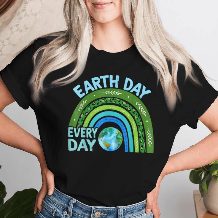 Earth Day Every Day Rainbow Earth Day Awareness Planet Women T-shirt Gifts for Her