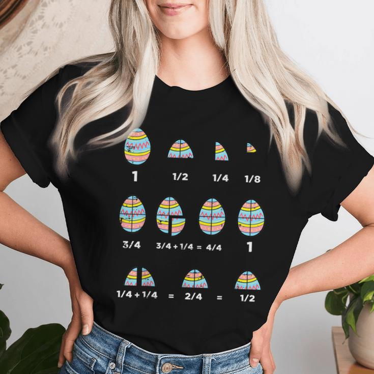 Easter Eggs Math Fractions Nerd Teacher Women Women T-shirt Gifts for Her