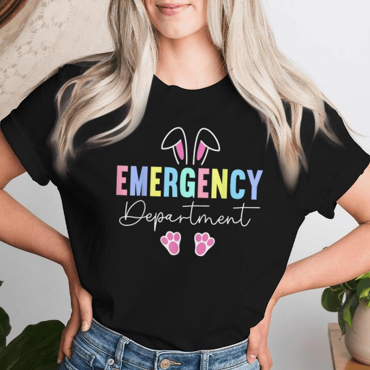 Emergency Department Easter Bunny Er Nurse Easter Day Women T-shirt Gifts for Her