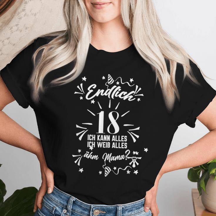 Endlich 18 Ich Kann Alles Weiss Alles Ähm Mama T-shirt Frauen Geschenke für Sie