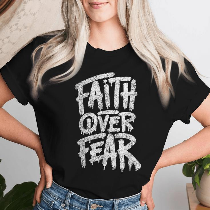 Faith Over Fear Christian Inspirational Graphic Women T-shirt Gifts for Her