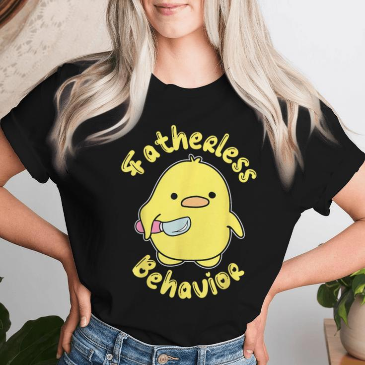 Fatherless Behavior Knife Duck Cute Women T-shirt Gifts for Her