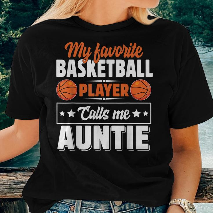 My Favorite Basketball Player Calls Me Auntie Mother's Day Women T-shirt Gifts for Her