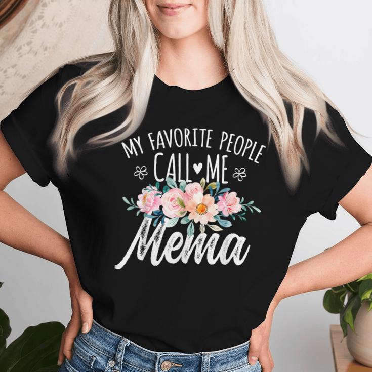 My Favorite People Call Me Mema Floral Birthday Mema Women T-shirt Gifts for Her