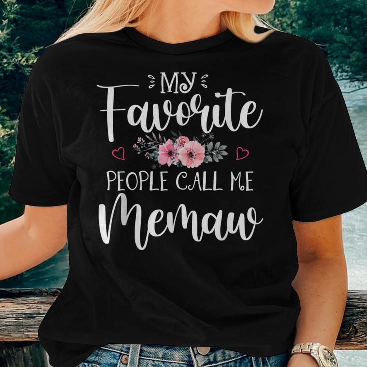 My Favorite People Call Me Memaw Floral Mother's Day Women T-shirt Gifts for Her