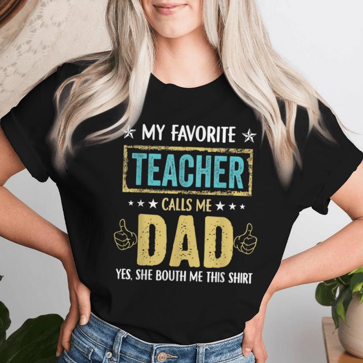 My Favorite Teacher Calls Me Dad Vintage Father's Day Women T-shirt Gifts for Her