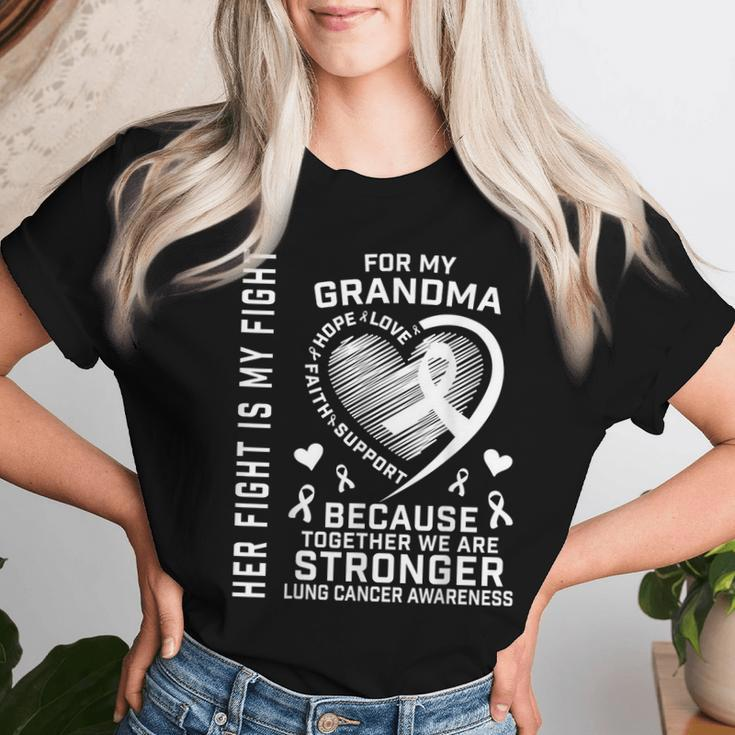 Her Fight Is My Fight Grandma Lung Cancer Awareness Women T-shirt Gifts for Her