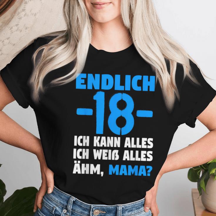 Finally 18 Ich Kann Alles Ich Weiß Alles Ähm Mama Boys' T-shirt Frauen Geschenke für Sie