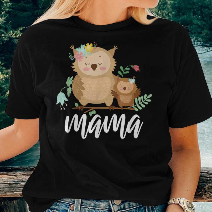 Floral Owl Mom & Baby Mama Animal Mother's Day Owls Lover Women T-shirt Gifts for Her