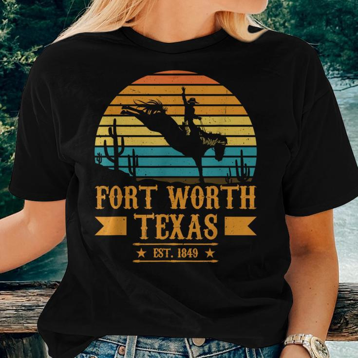 Fort Worth Texas Rodeo Rider Horse Fort Worth Texas Women T-shirt Gifts for Her
