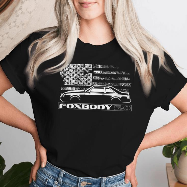 Foxbody Foxbody 50 American Flag Foxbody Stang Women T-shirt Gifts for Her
