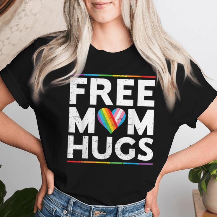 Free Mom Hugs Lgbt Pride Parades Rainbow Transgender Flag Women T-shirt Gifts for Her