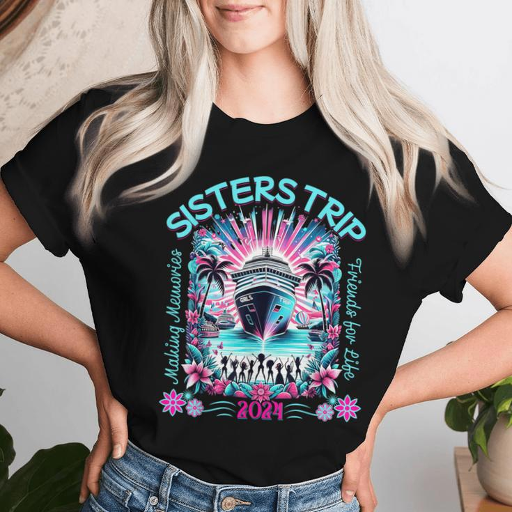 Fun Matching Girls Trip 2024 Sisters Cruise 2024 Women T-shirt Gifts for Her
