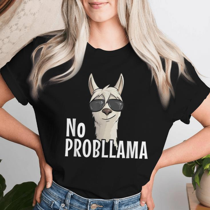 Funky Hipster Llama With Sunglasses No Prob-Llama Women T-shirt Gifts for Her