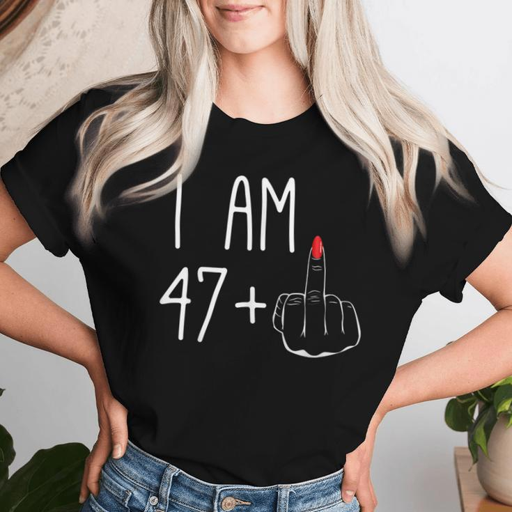 48Th Birthday Girl I Am 47 Plus 1 Middle Finger Women T-shirt Gifts for Her