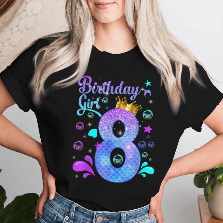 Birthday Girl 8 Years Old It's My 8Th Bday Mermaid Women T-shirt Gifts for Her