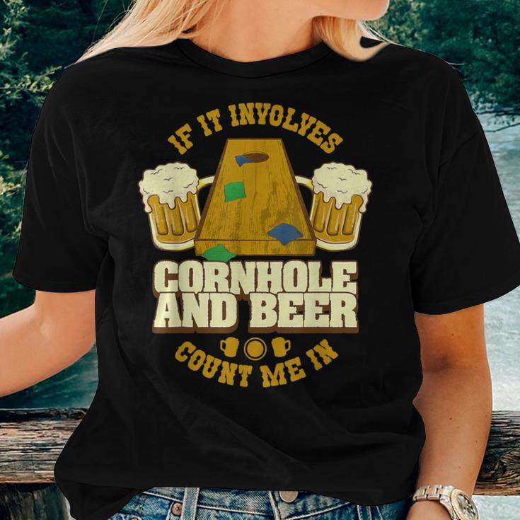 Cornhole Vintage Beer Corn Hole Game Player Cornholer Women T-shirt Gifts for Her