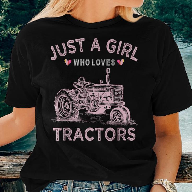 Farmer Tractor Lover Just A Girl Who Loves Tractors Women T-shirt Gifts for Her