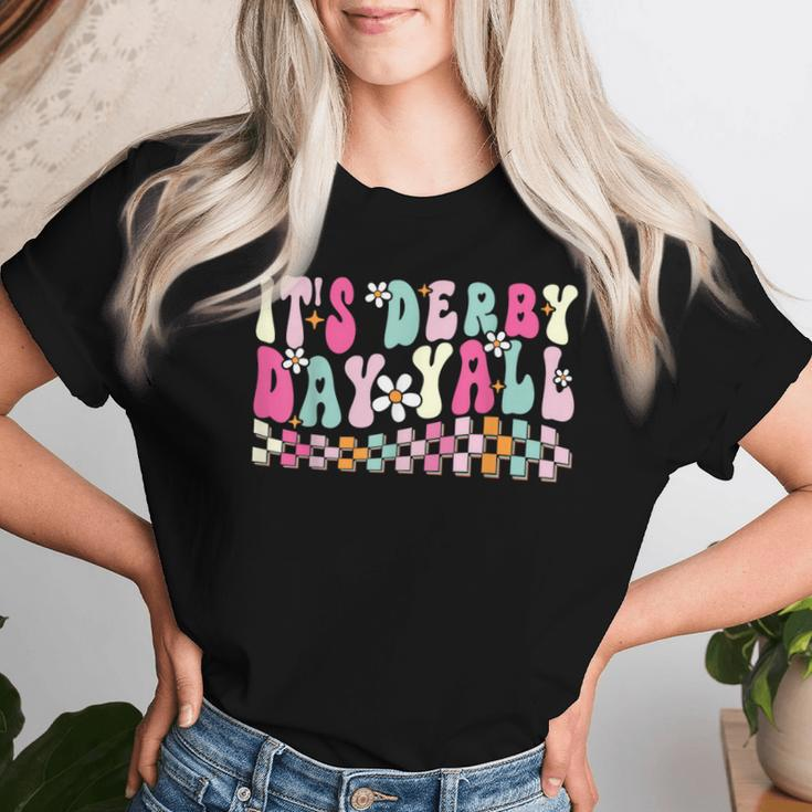 Horse Racing Groovy It's Derby Day Yall Derby Horse Women T-shirt Gifts for Her