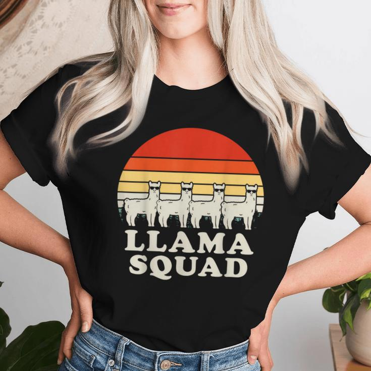 Llama Squad Sunglasses Cool Llamas Vintage Women T-shirt Gifts for Her