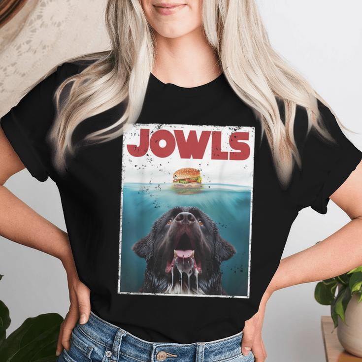Newfoundland Dog Newfie Lab Jowls Burger Dog Mom Dad Women T-shirt Gifts for Her