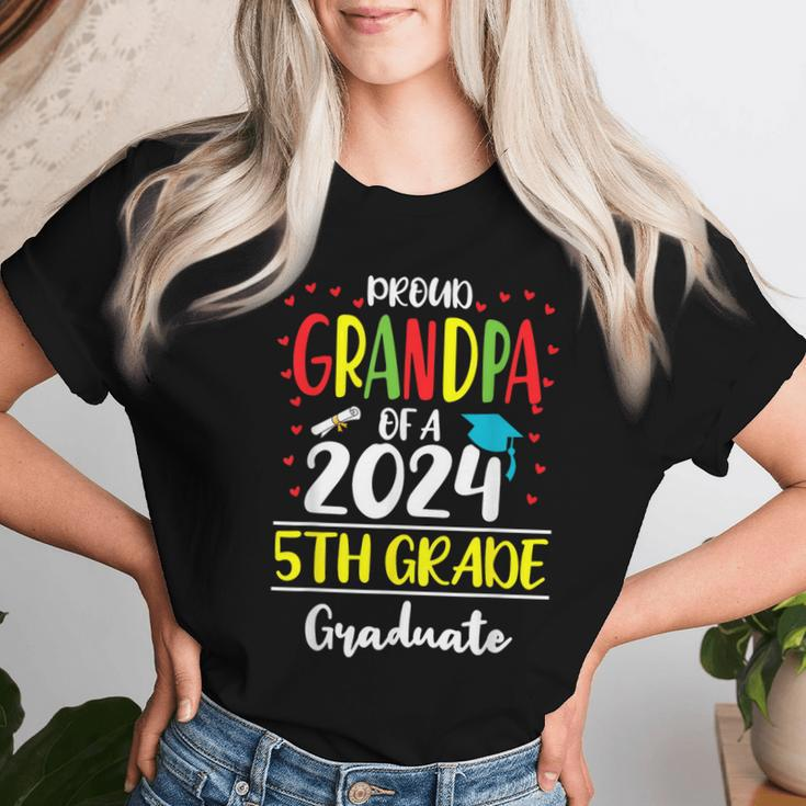 Proud Grandpa Of A Class Of 2024 5Th Grade Graduate Women T-shirt Gifts for Her