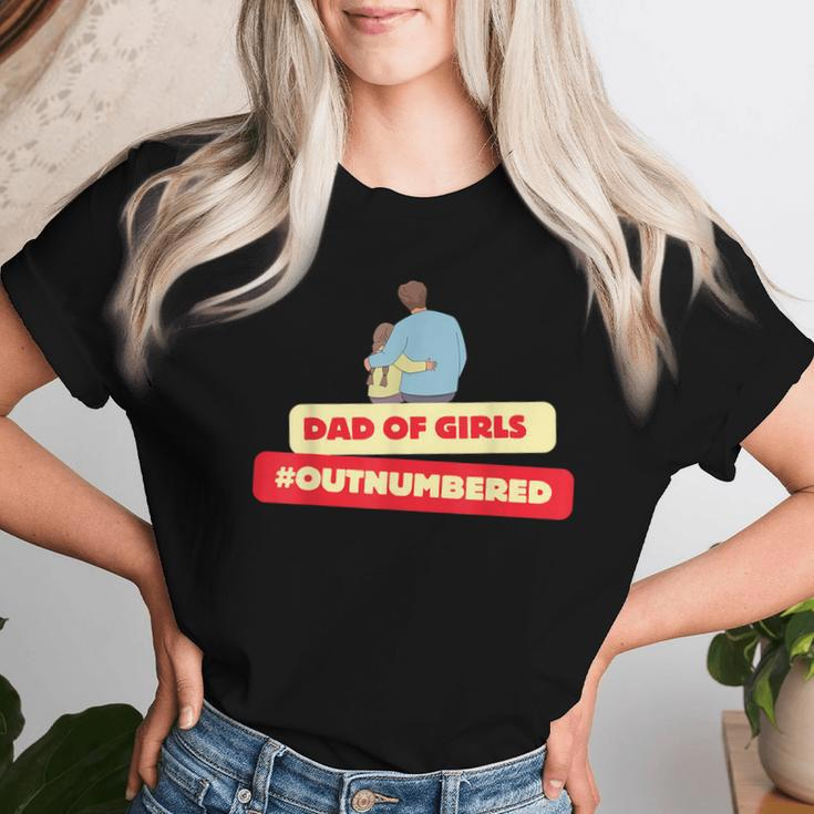 Saying Dad Of Girls Outnumbered Father Day Women T-shirt Gifts for Her