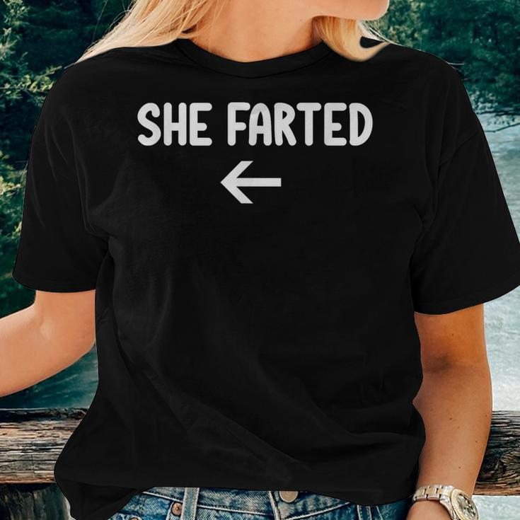 She Farted Joke Sarcastic Family Women T-shirt Gifts for Her