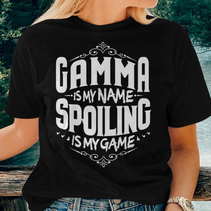 Gamma Is My Name Spoiling Is My Game Grandma Women T-shirt Gifts for Her