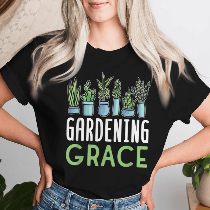 Gardening Grace Plant Name Gardener Garden Women T-shirt Gifts for Her