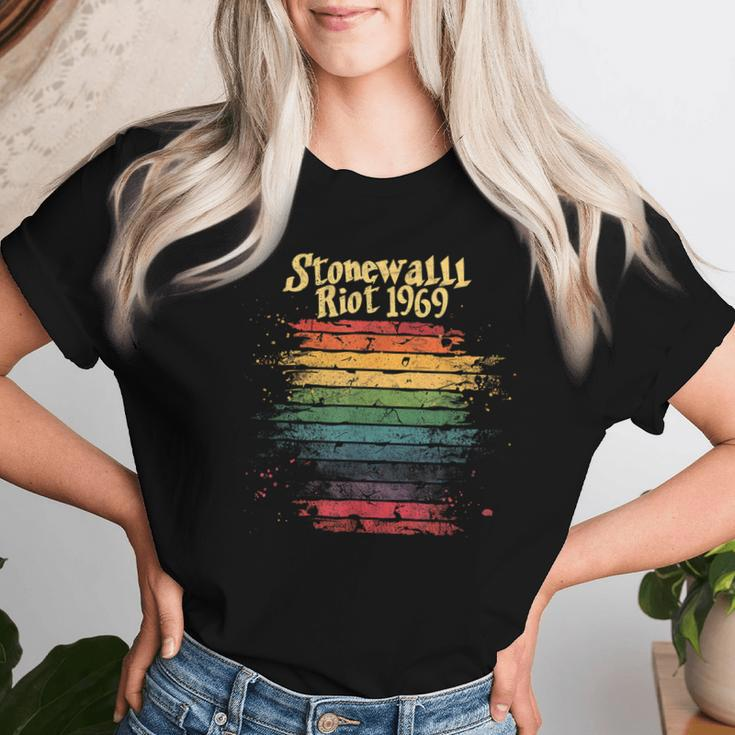 Gay Pride Month Rainbow Flag Stonewall Riot 1969 Lgbtq Women T-shirt Gifts for Her