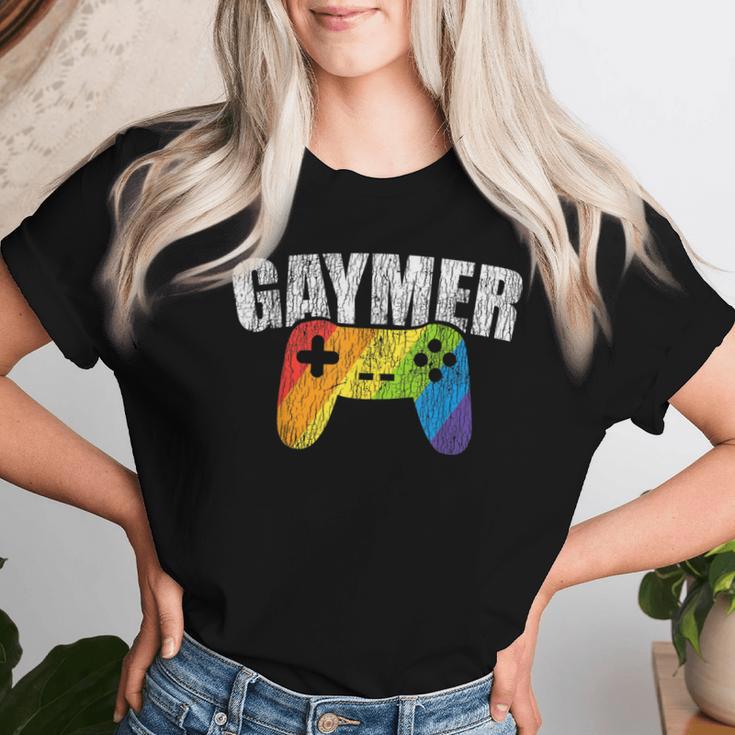 Gaymer Rainbow Flag Gaming Lesbian Gay Bisexual Pride Lgbtq Women T-shirt Gifts for Her