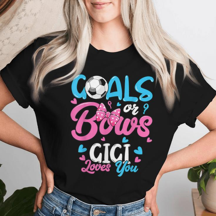 Gender Reveal Goals Or Bows Gigi Loves You Soccer Women T-shirt Gifts for Her