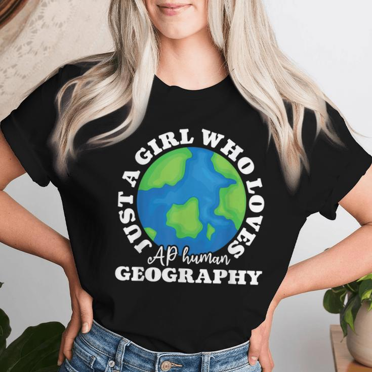 Geography Lover Just A Girl Who Loves Ap Human Geography Women T-shirt Gifts for Her