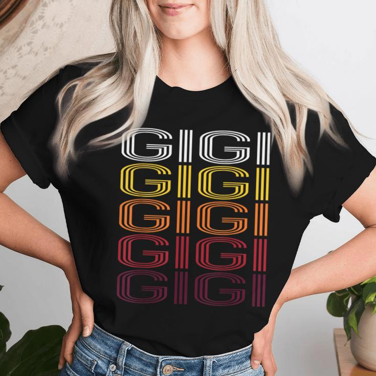 Gigi Retro Wordmark Pattern -Intage Style T-shirt Frauen Geschenke für Sie