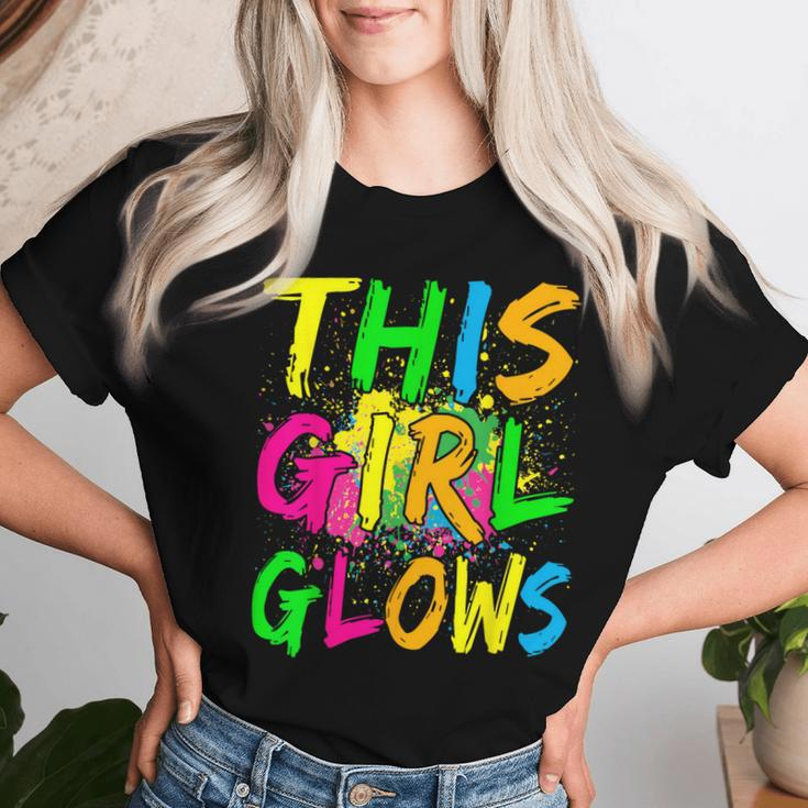 This Girl Glows 80S Retro Costume Party Women T-shirt Gifts for Her
