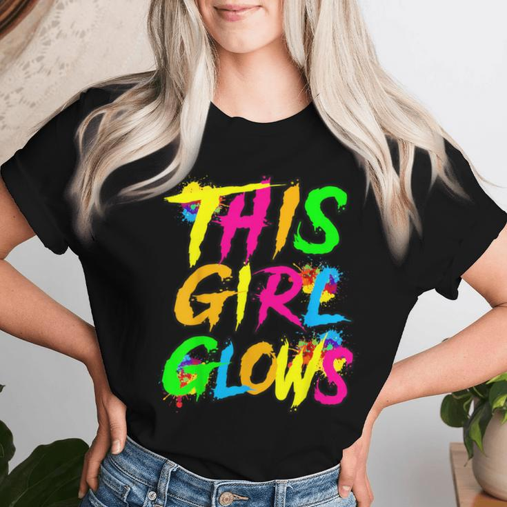 This Girl Glows Cute Girls Tie Dye Party Team Women T-shirt Gifts for Her