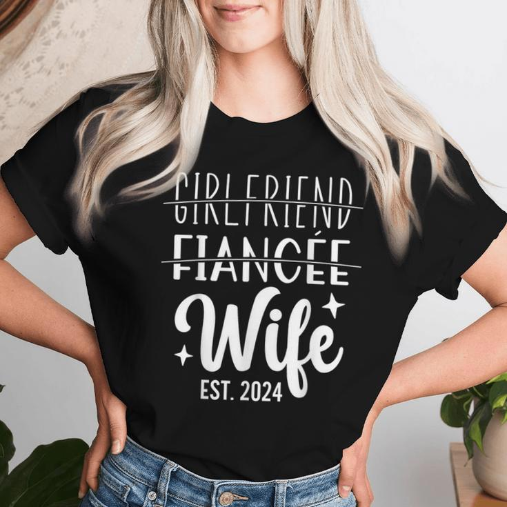 Girlfriend Fiancée Wife 2024 For Wedding And Honeymoon Women T-shirt Gifts for Her