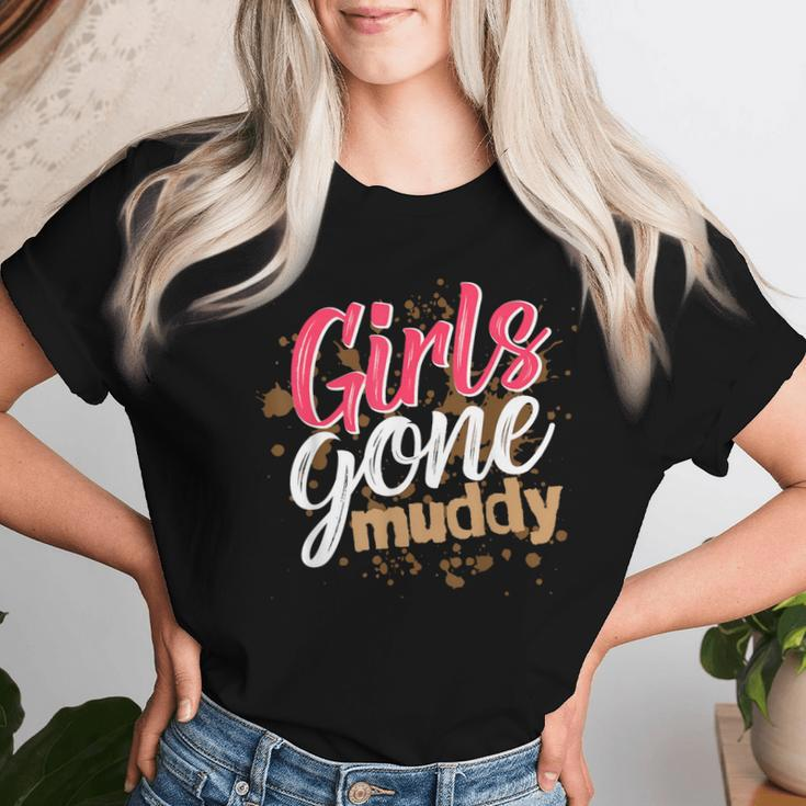 Girls Gone Muddy Mud Run Outfit For Mud Run Team Women T-shirt Gifts for Her