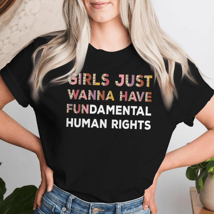 Girls Just Want To Have Fundamental Human Rights Vintage Women T-shirt Gifts for Her