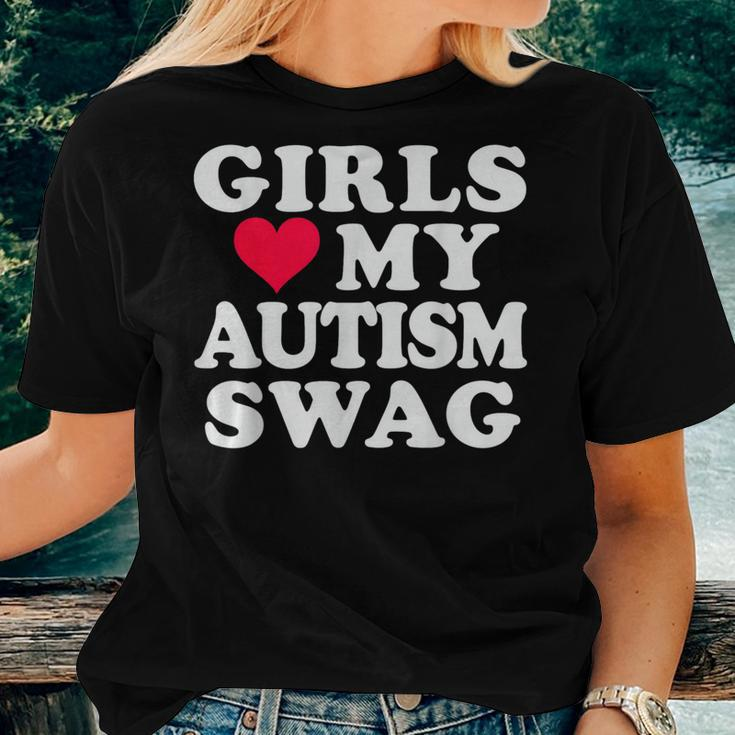 Girls Love My Autism Swag Autistic Boy Awareness Idea Women T-shirt Gifts for Her
