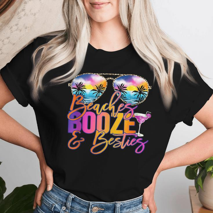 Girls Trip Matching Beaches Booze & Besties Women T-shirt Gifts for Her