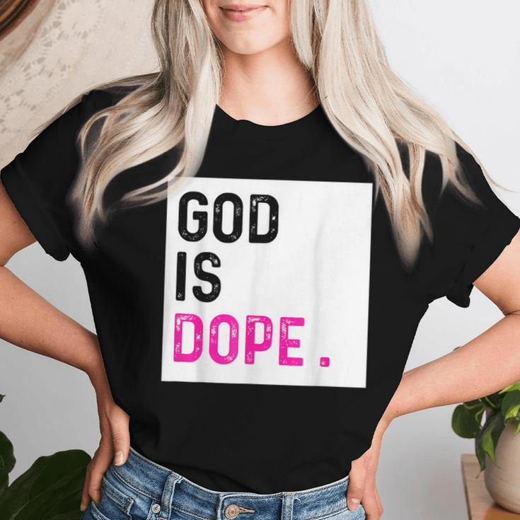 God Is Dope Purple Christian Faith Believe Women T-shirt Gifts for Her