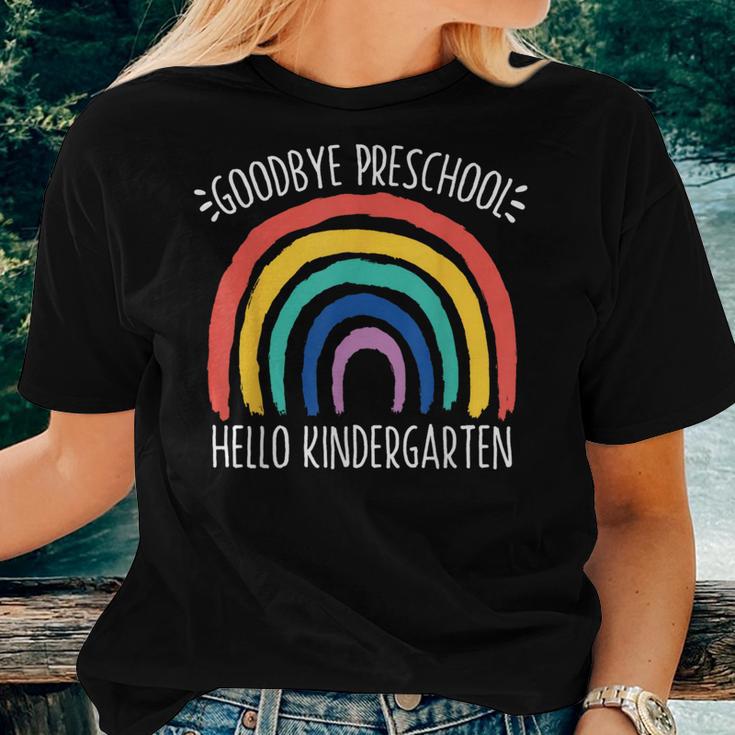 Goodbye Preschool Hello Kindergarten School Teacher Student Women T-shirt Gifts for Her