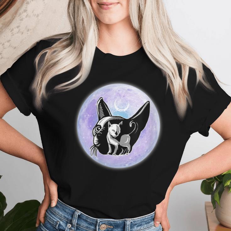 Gothic Cats Full Moon Aesthetic Vaporwave Women T-shirt Gifts for Her