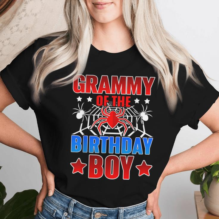 Grammy Of The Birthday Boy Costume Spider Web Party Grandma Women T-shirt Gifts for Her