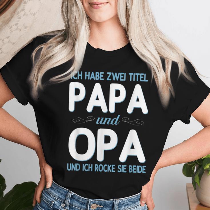 Granddaughter Oma Weltbester Ich Habe Zwei Titel Papa Und Opa T-shirt Frauen Geschenke für Sie