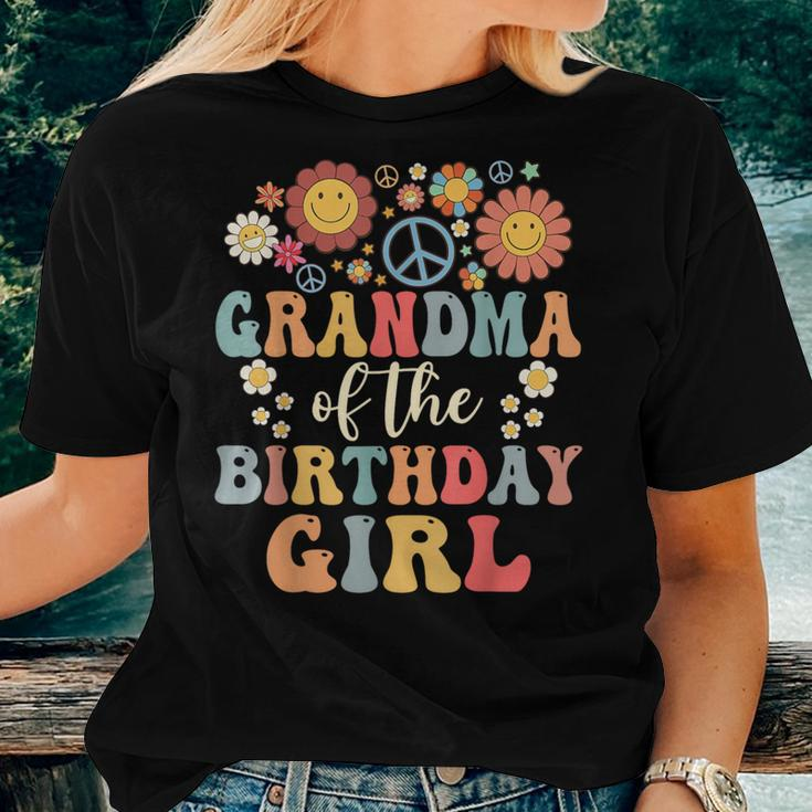 Grandma Of The Birthday Girl Groovy Themed Family Matching Women T-shirt Gifts for Her