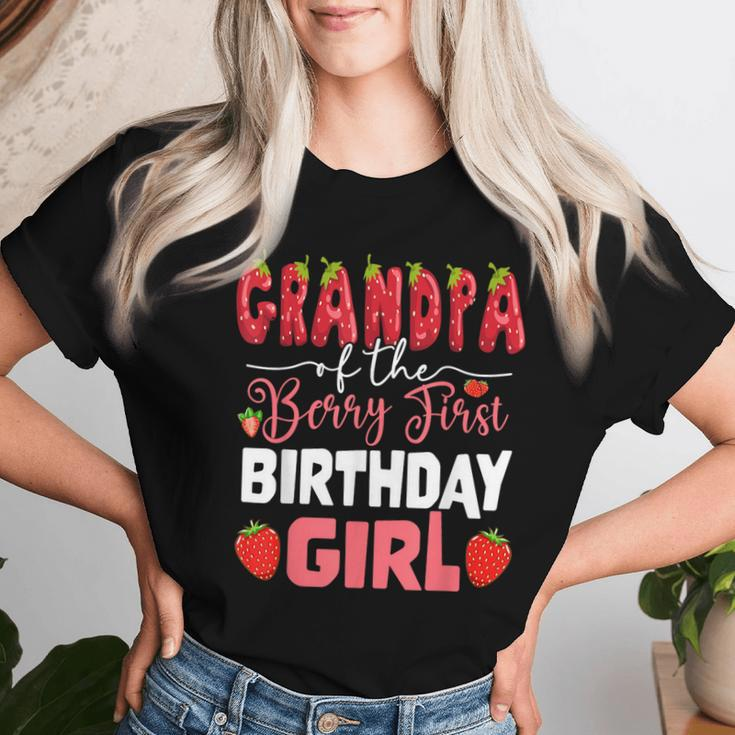 Grandpa Of The Berry First Birthday Of Girl Strawberry Opa Women T-shirt Gifts for Her