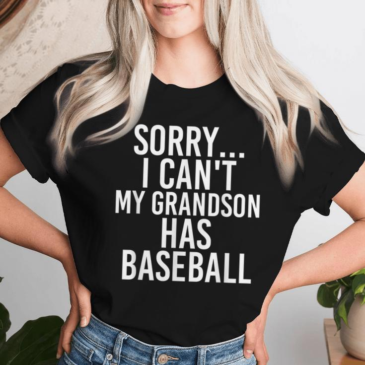 Grandpa Grandma My Grandson Has Baseball Women T-shirt Gifts for Her
